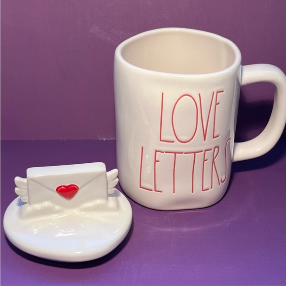 Rae Dunn LOVE LETTERS Mug with Topper - Picture 3 of 5